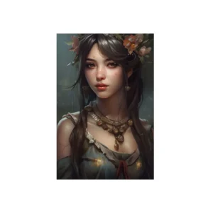 Flower Crowned Portrait Metal Poster