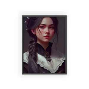 Braided Fantasy Portrait Framed Poster