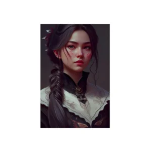 Braided Fantasy Portrait Metal Poster