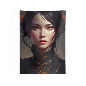 Ember-Eyed Gaze Wall Tapestry
