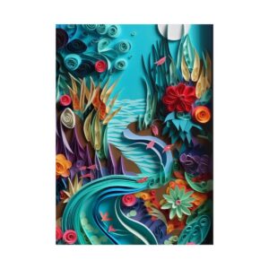 Quilled Paper River Garden Poster