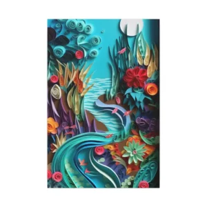 Quilled Paper River Garden Canvas Print