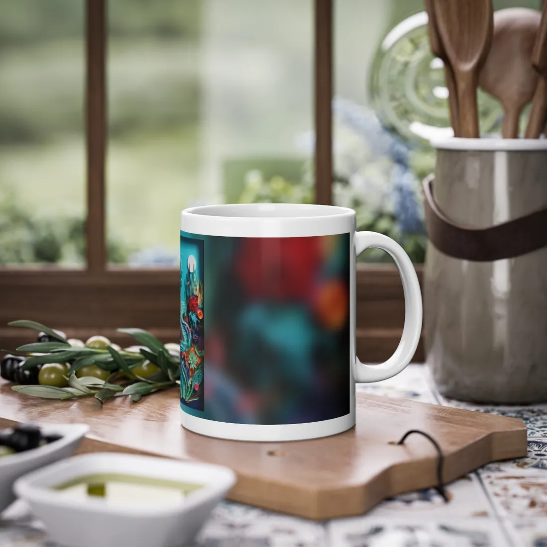 Realistic Paper Quilling Beach Landscape - Mug