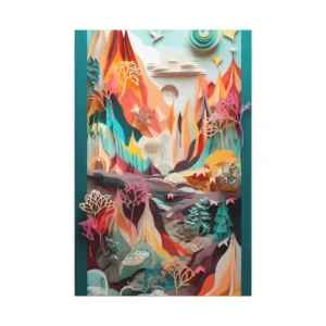Layered Paper Mountain Valley Canvas Print