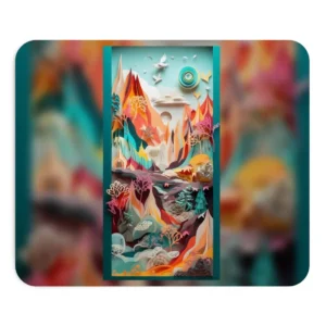 Layered Paper Mountain Valley Mouse Pad