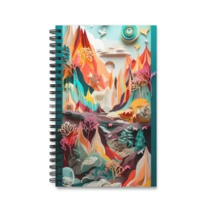Layered Paper Mountain Valley Spiral Notebook
