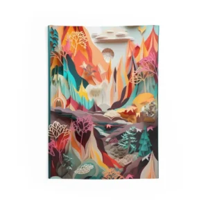 Layered Paper Mountain Valley Wall Tapestry