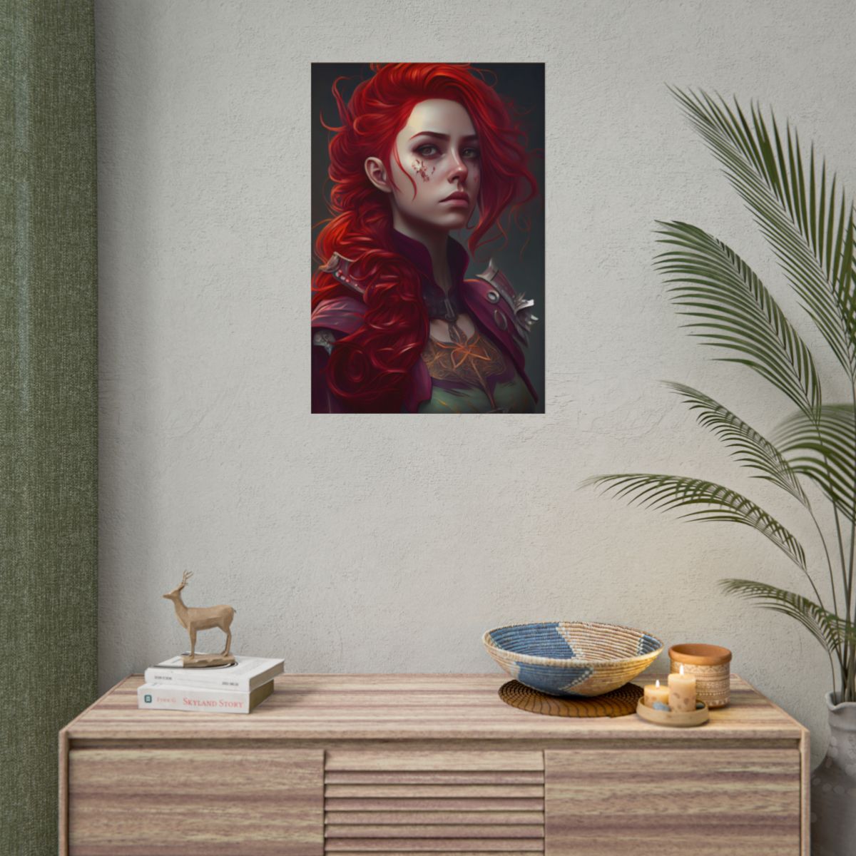 Realistic Red Hair Portrait: Soft Light Artwork - Poster