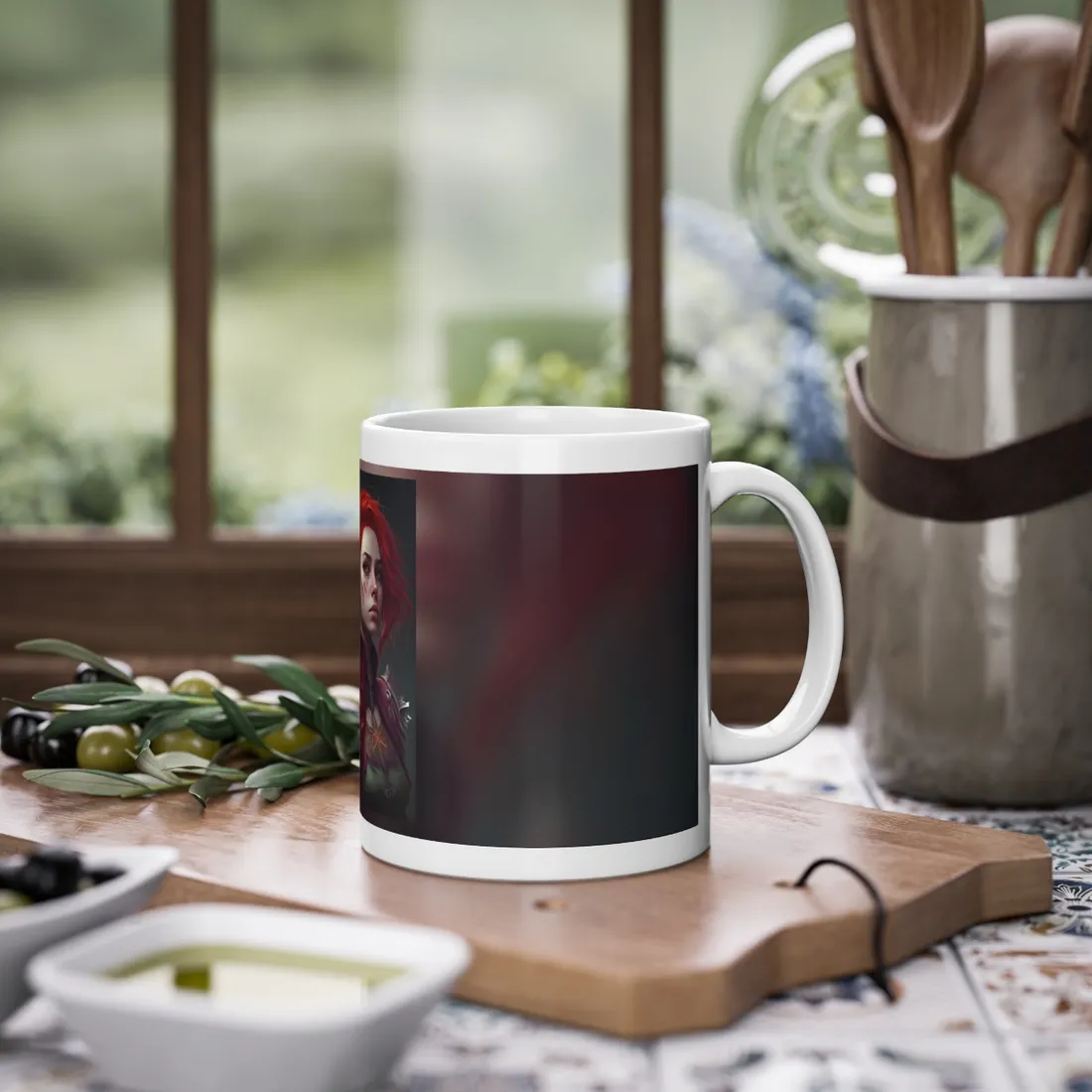Realistic Red Hair Portrait: Soft Light - Mug