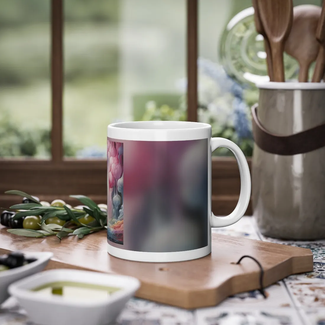Reality Tears: Geometric Portals in Fabric Art - Mug