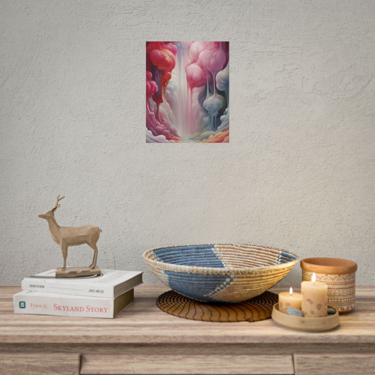 Reality Tears: Geometric Portals in Fabric Art - Poster