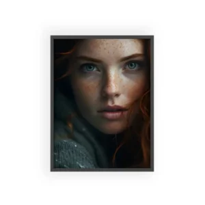 Green Eyed Redhead Woman Framed Poster