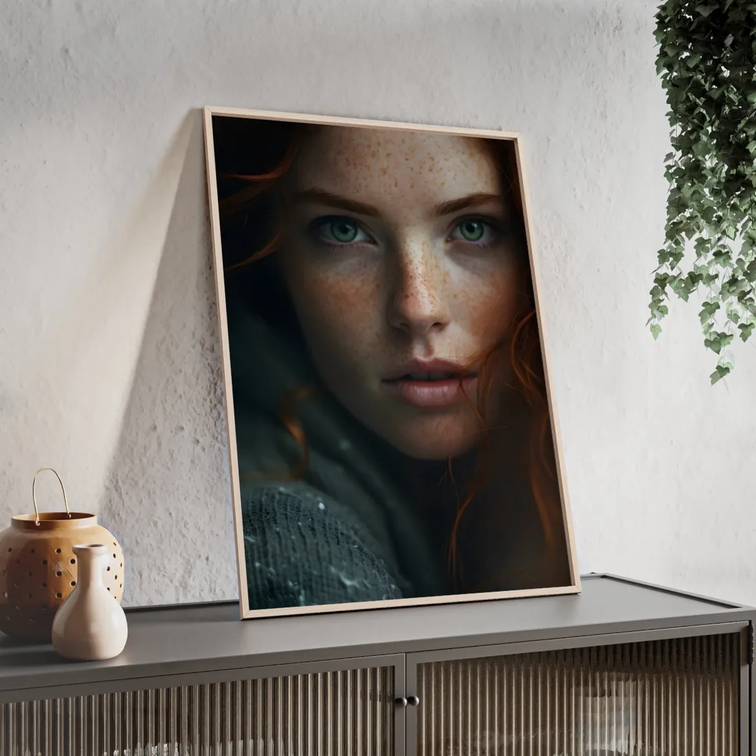 Red Beauty in Nature: Natural Portrait - Framed Poster