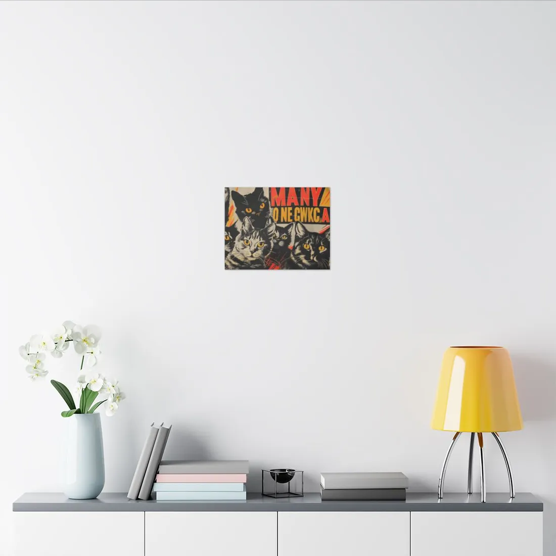 Red Cats in Soviet Motion: A Playful Poster Art - Canvas