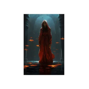 Woman in Red Robe Metal Poster