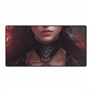 Fantasy Woman with Red Hair Desk Mat