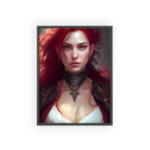 Fantasy Woman with Red Hair Framed Poster