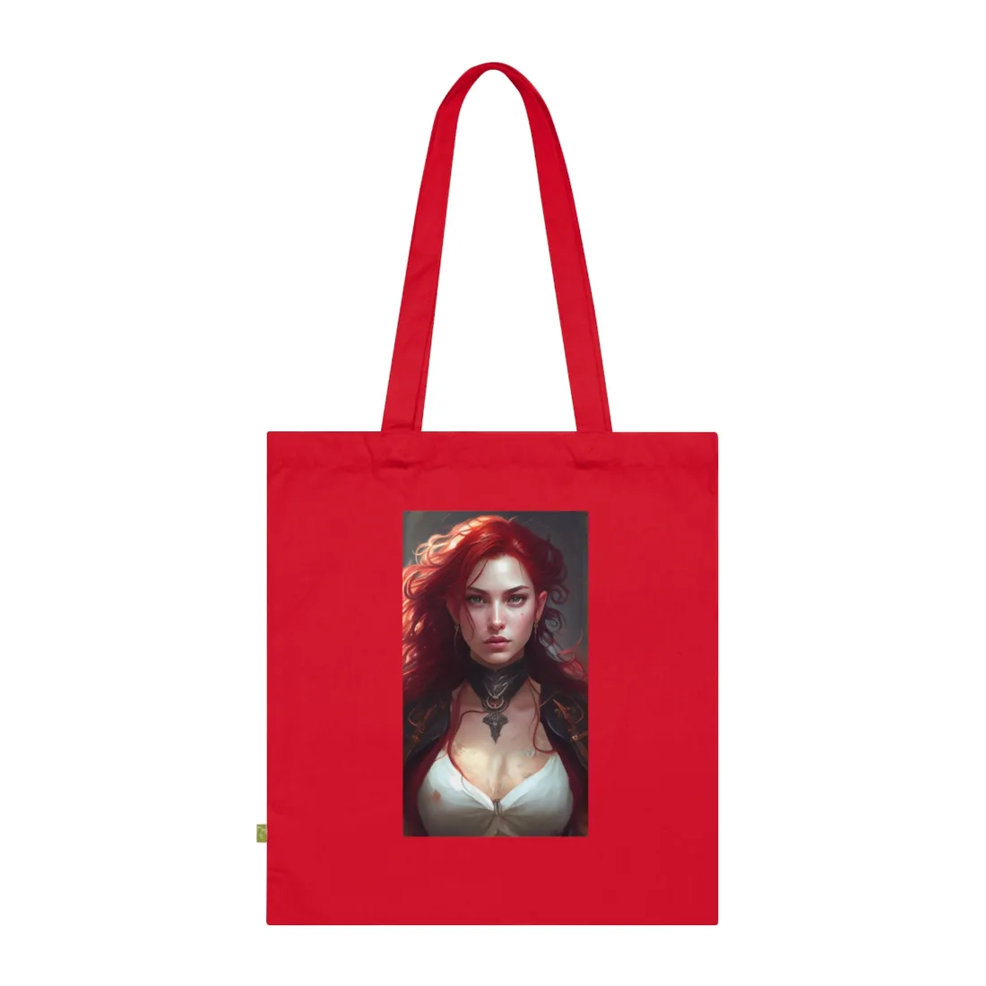 Red Hair Beauty: Elegant Woman in Black - Tote Bag