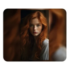 Woman with Long Copper Hair Mouse Pad