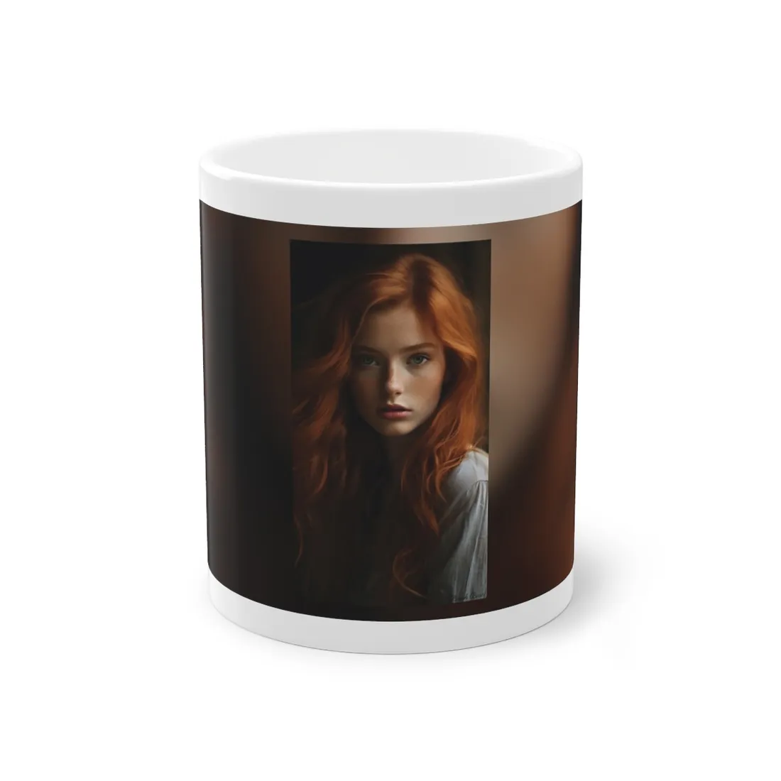 Red Hair Candid Portrait: Natural Light Photo Art - Mug