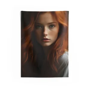 Woman with Long Copper Hair Wall Tapestry