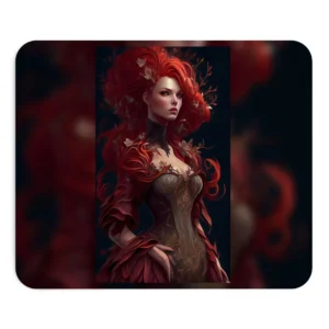 Redhead Woman with Leaves Mouse Pad