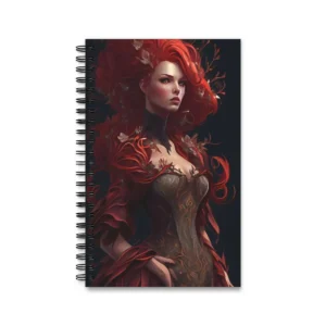 Redhead Woman with Leaves Spiral Notebook
