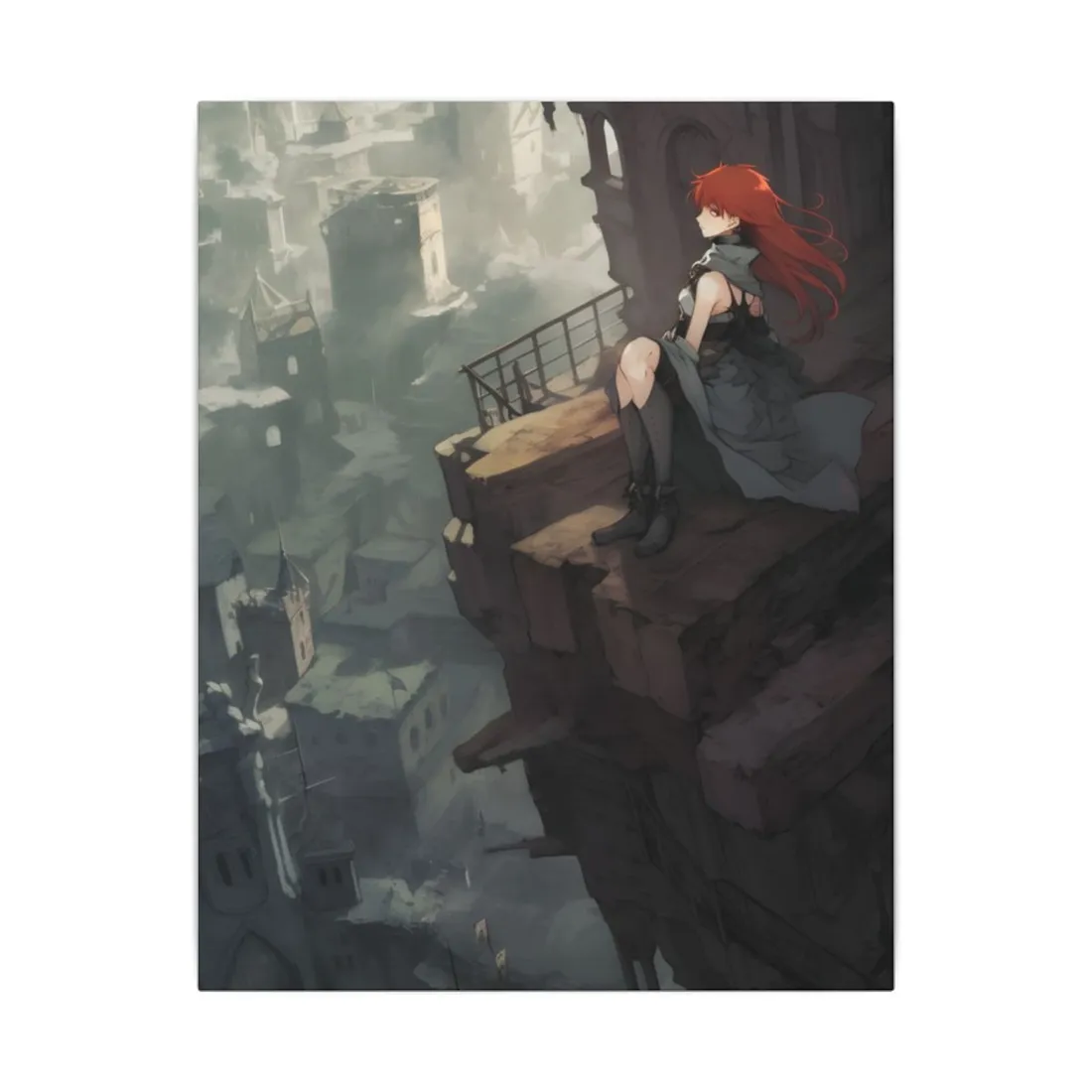 Red-Haired Female: Dramatic Bird's Eye View - Canvas