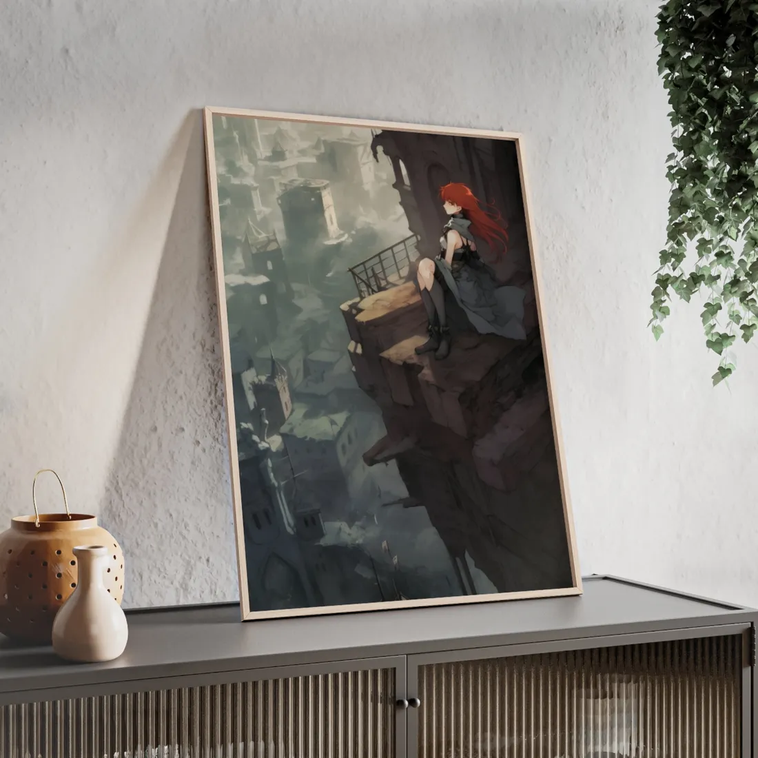 Red-Haired Female: Dramatic Bird's Eye View - Framed Poster