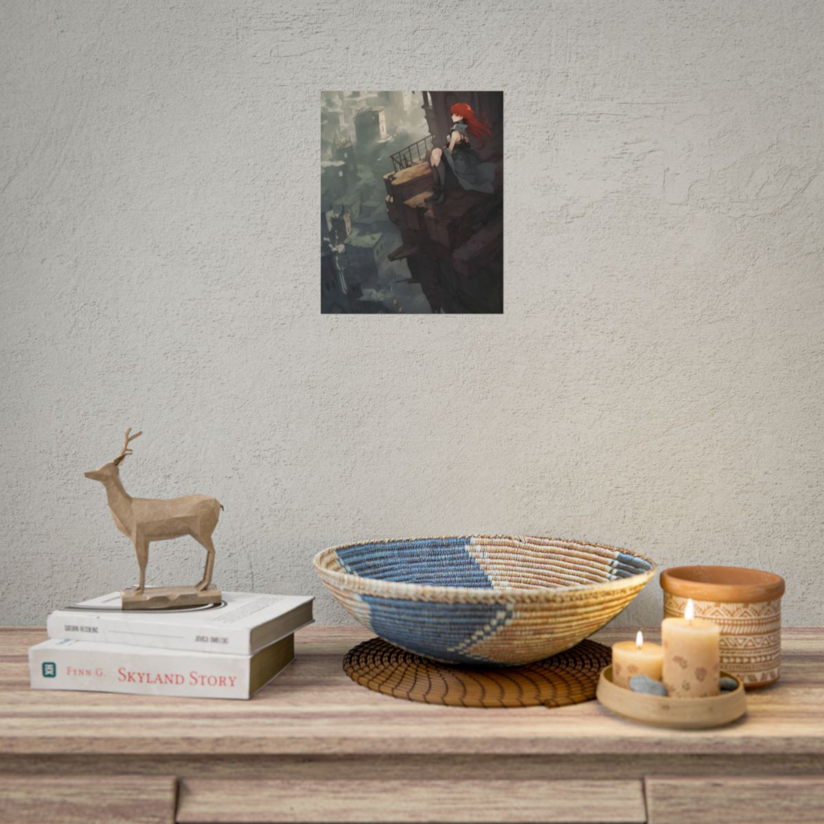 Red-Haired Female: Dramatic Bird's Eye View Artwork - Poster