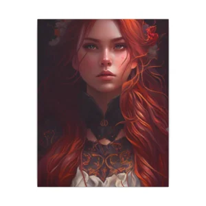 Redhead Woman with Flowers Canvas Print