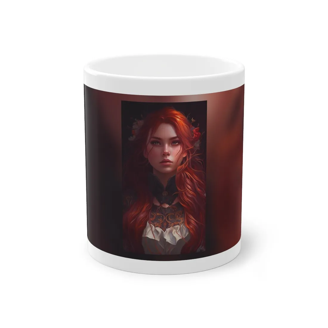 Redhead Female Portrait in a Dress - Mug