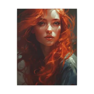 Ginger Hair Woman Portrait Canvas Print