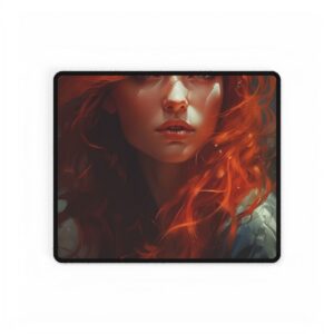 Ginger Hair Woman Portrait Desk Mat
