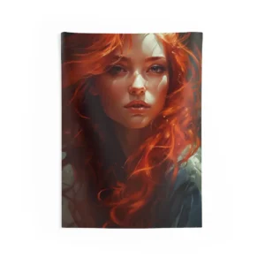 Ginger Hair Woman Portrait Wall Tapestry