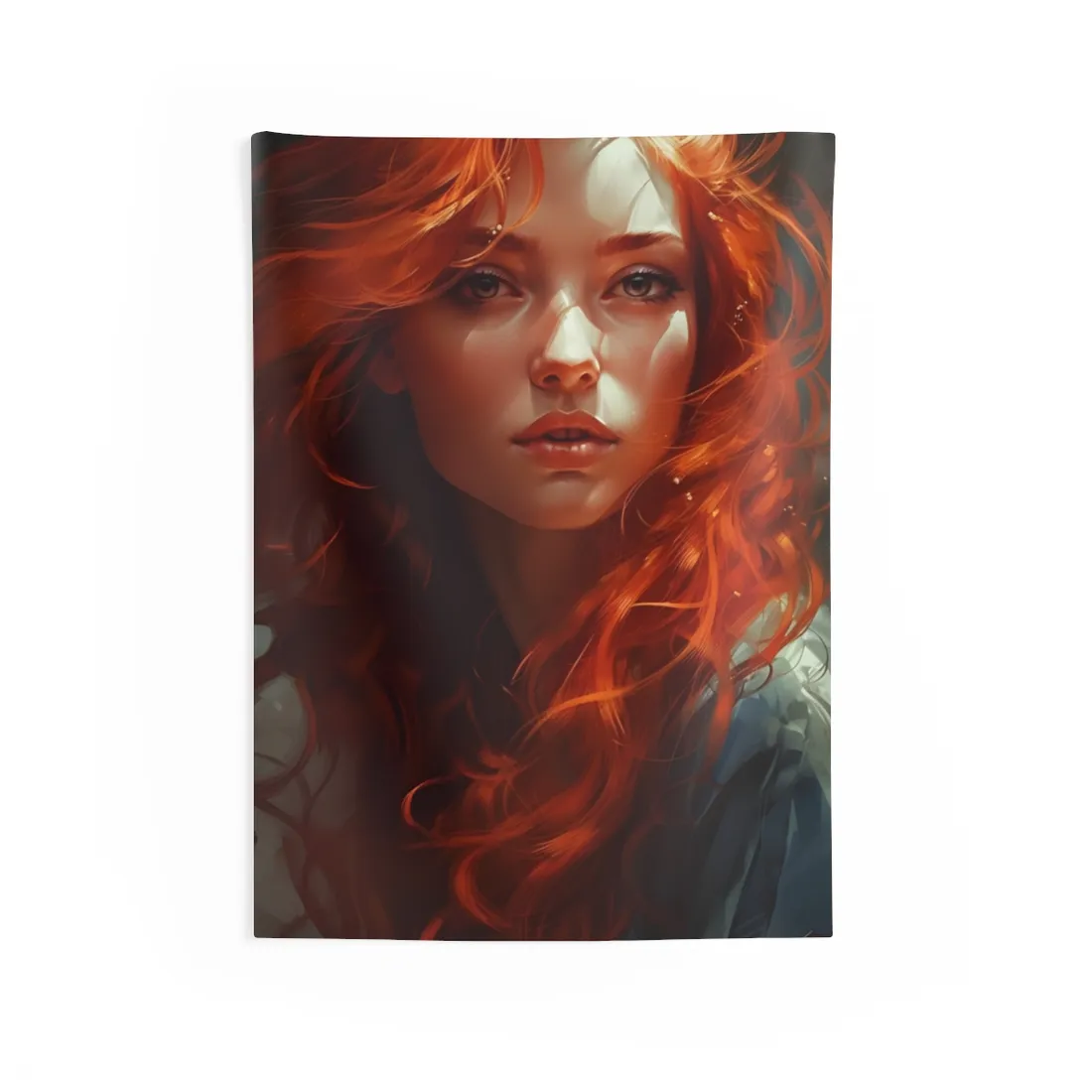 Redhead Female Portrait: Realistic - Wall Tapestry