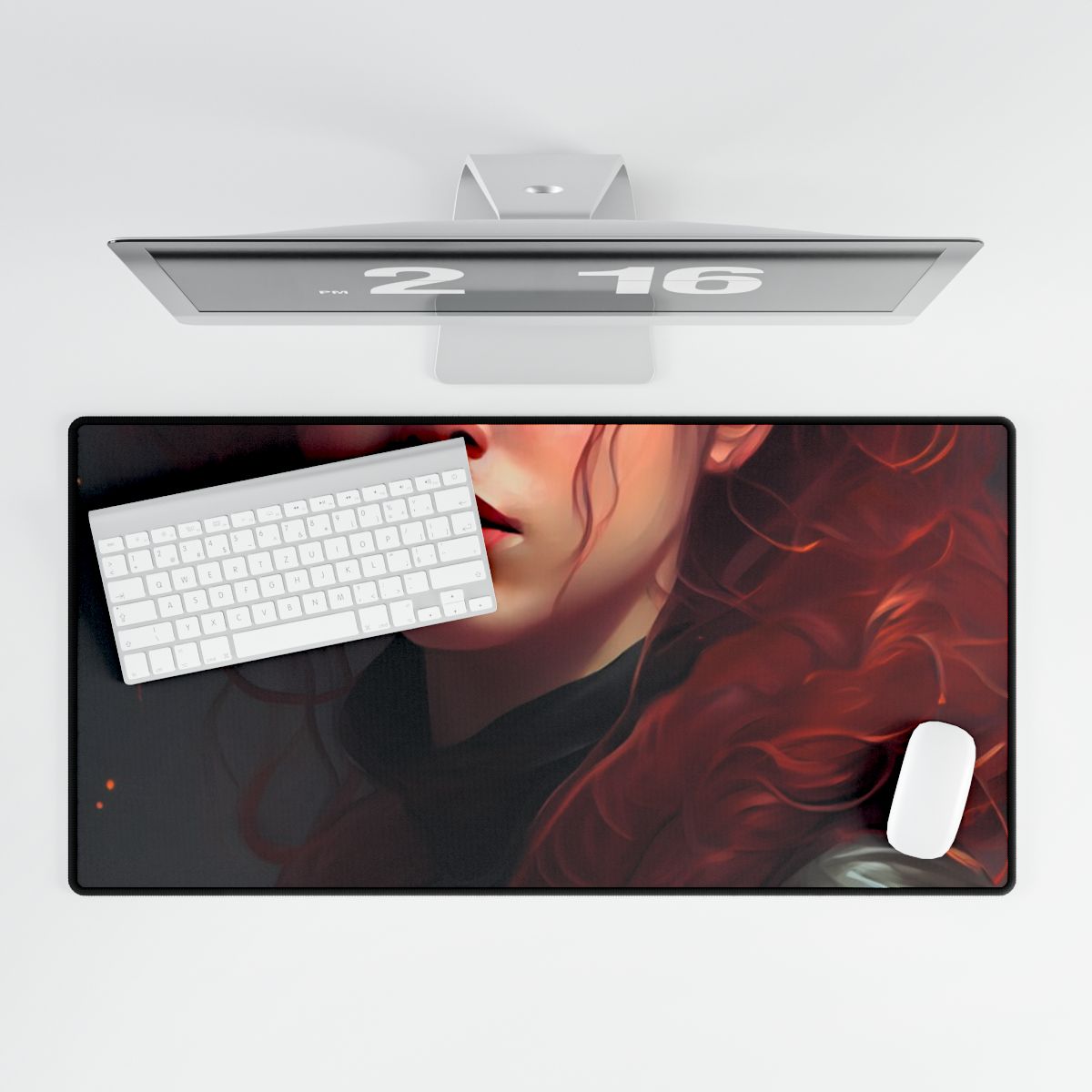 Redhead Formal Portrait: Elegant Artwork - Desk Mat