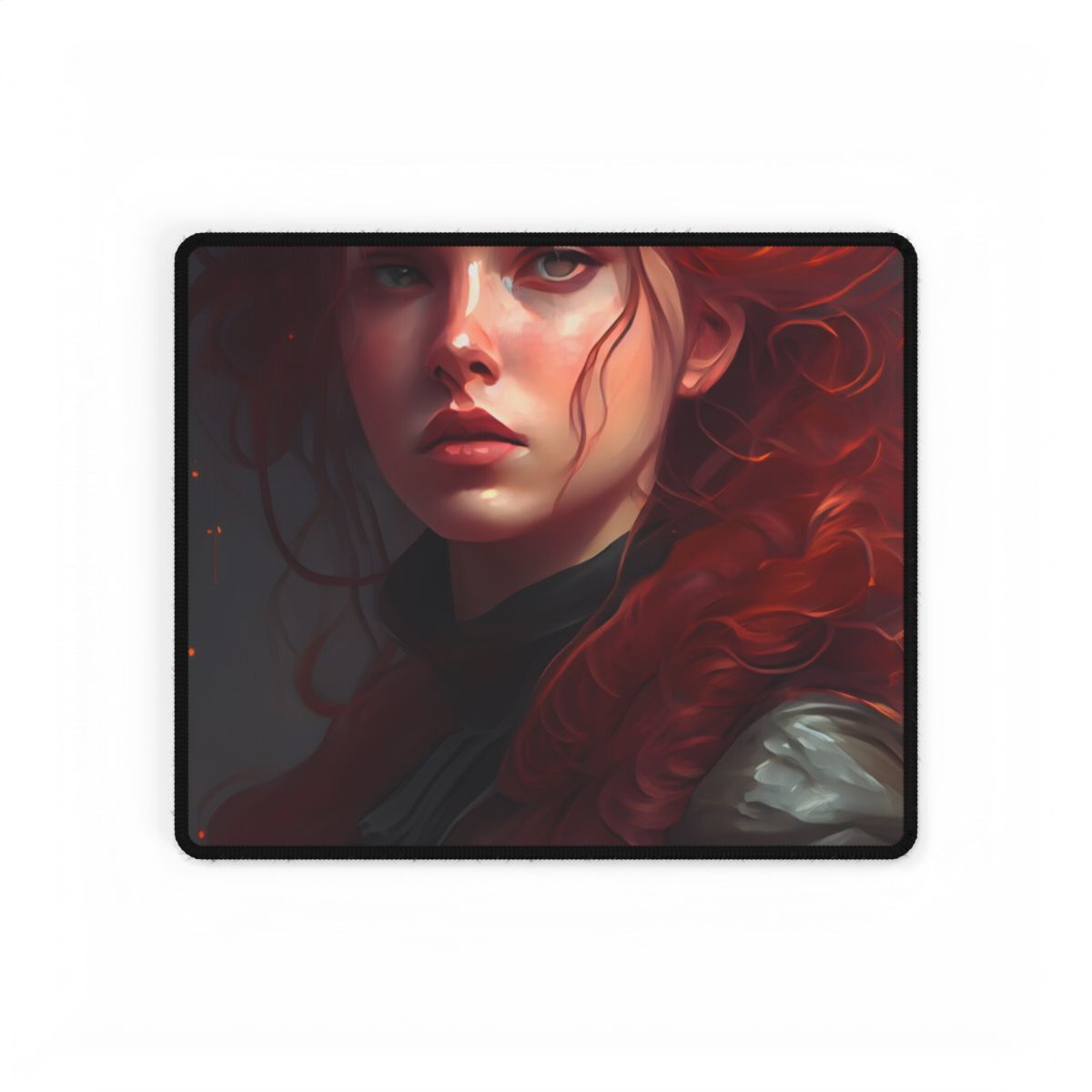 Redhead Formal Portrait: Elegant Artwork - Desk Mat