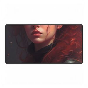Redhead Woman in Dark Dress Desk Mat