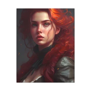 Redhead Woman in Dark Dress Canvas Print
