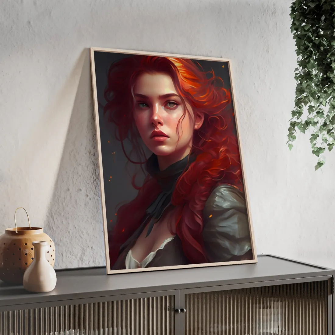 Redhead Formal Portrait: Elegant - Framed Poster