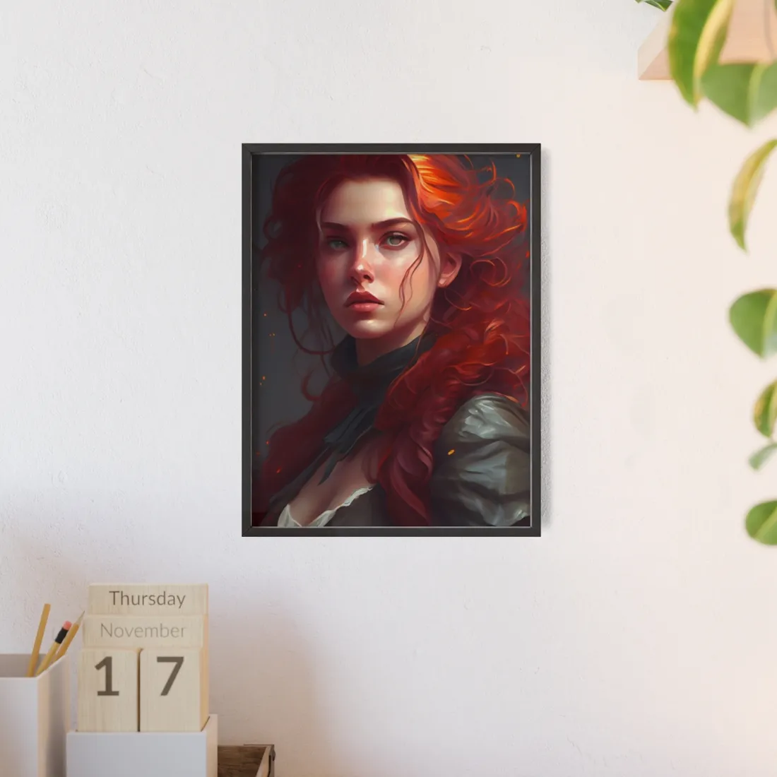 Redhead Formal Portrait: Elegant - Framed Poster