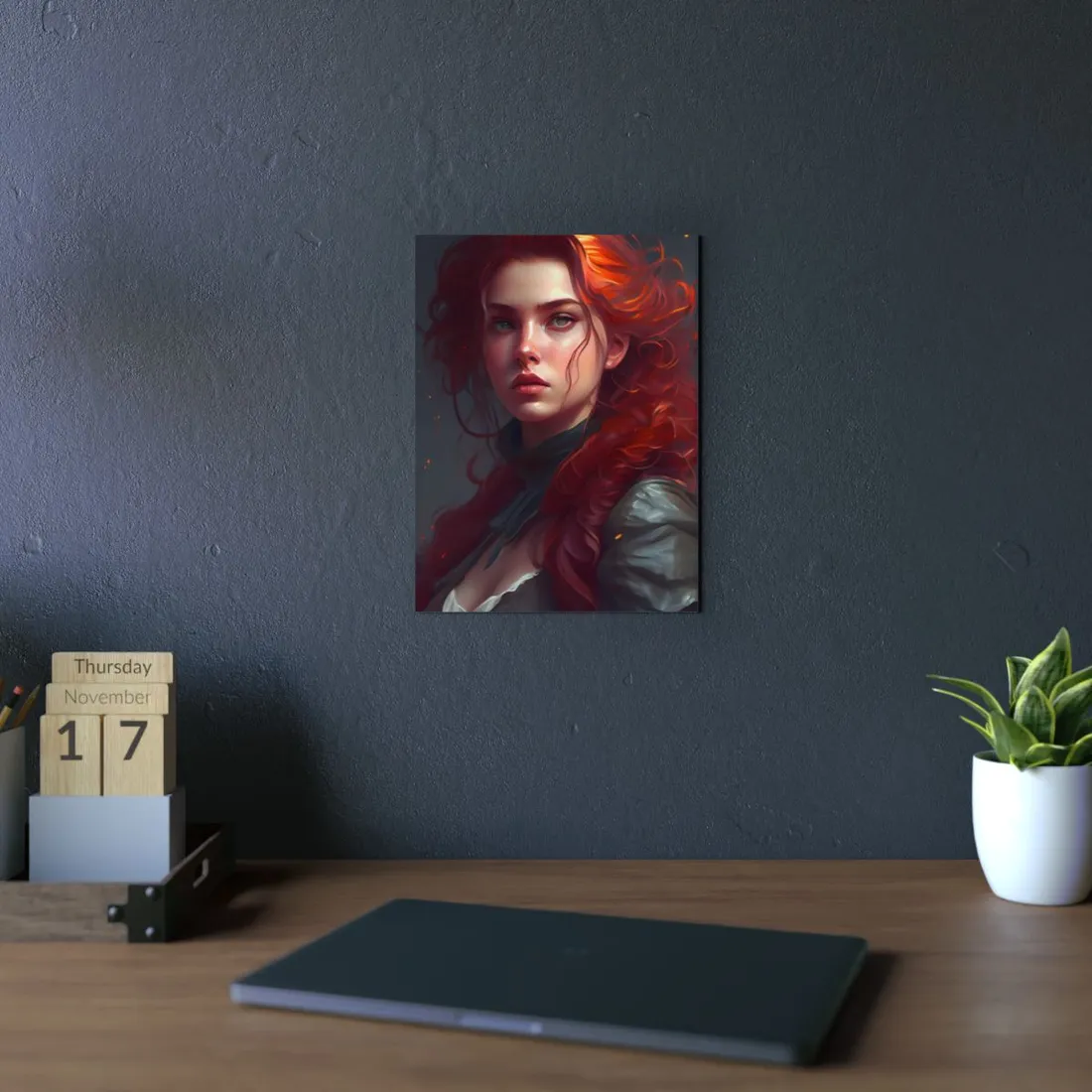 Redhead Formal Portrait: Elegant - Metal Poster