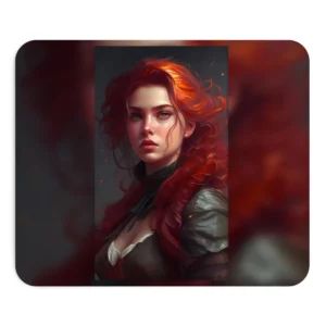 Redhead Woman in Dark Dress Mouse Pad