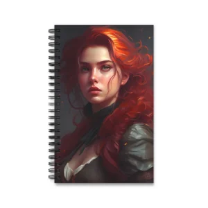 Redhead Woman in Dark Dress Spiral Notebook