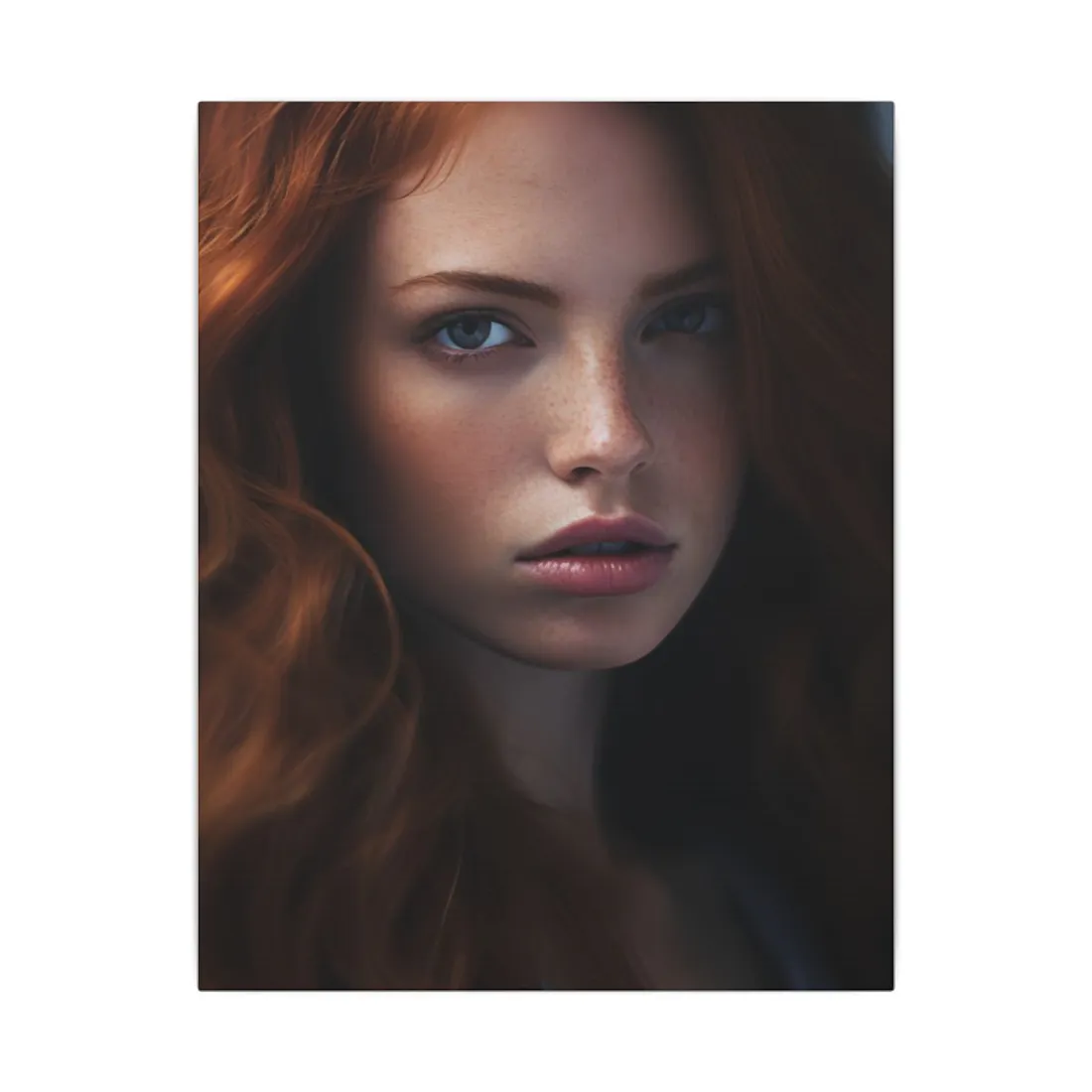 Redhead Model: Sophisticated Portrait Art - Canvas