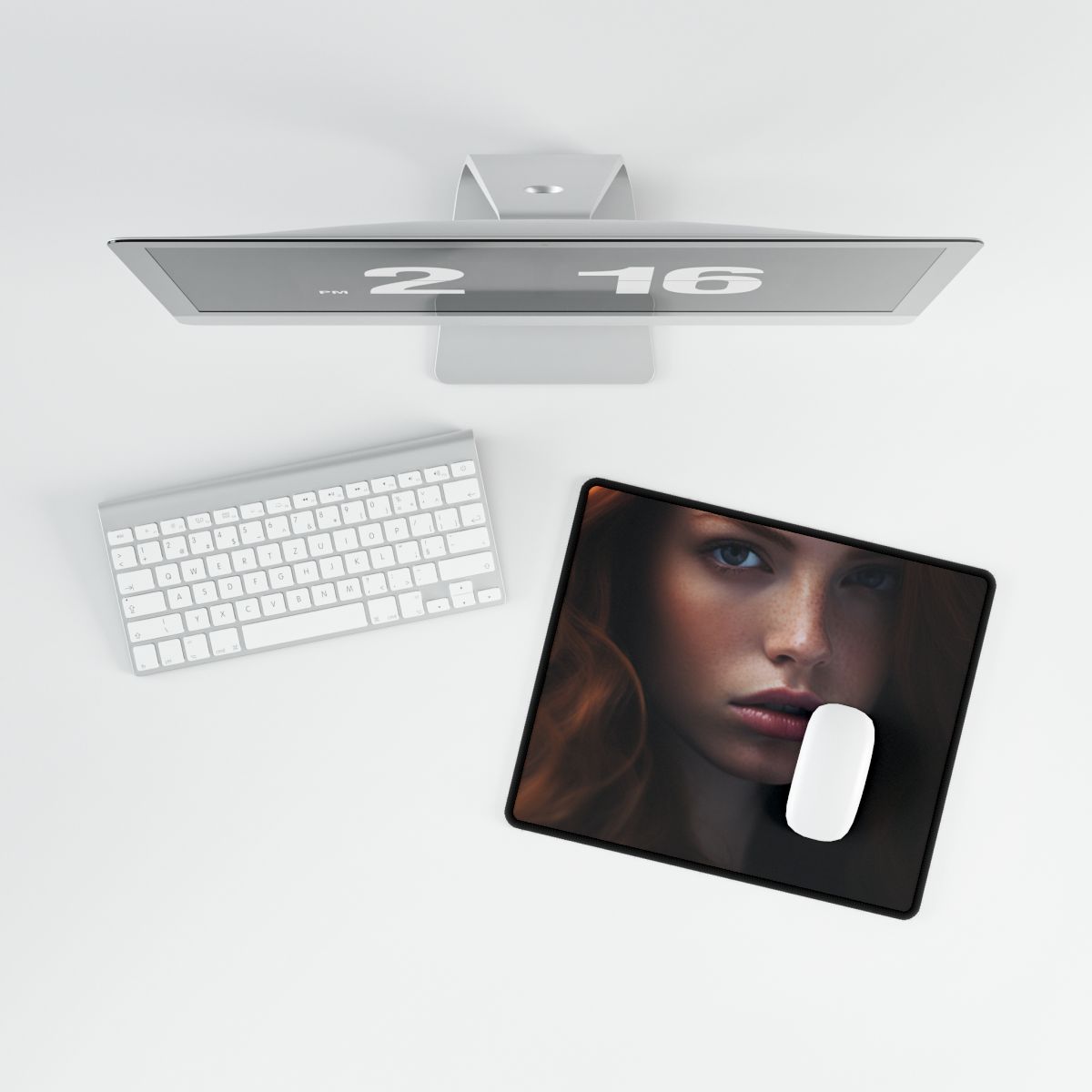 Redhead Model: Sophisticated Portrait Art - Desk Mat