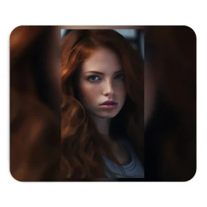 Freckled Redhead Portrait Mouse Pad