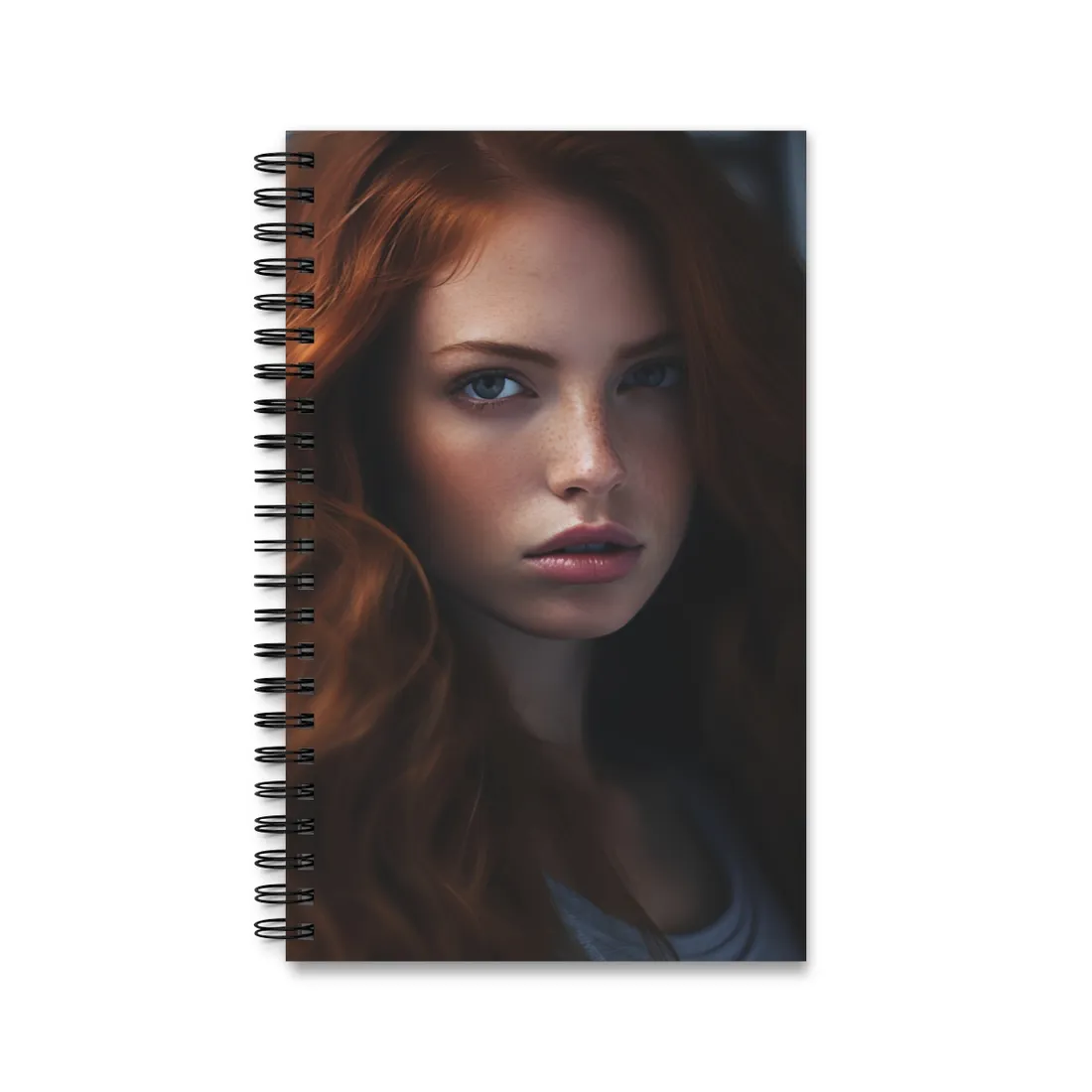 Redhead Model: Sophisticated Portrait Art - Spiral Notebook