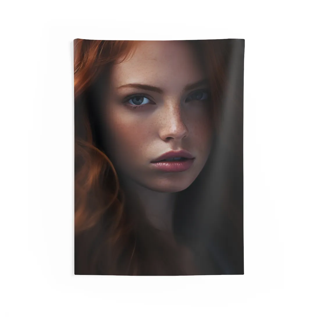 Redhead Model: Sophisticated Portrait Art - Wall Tapestry